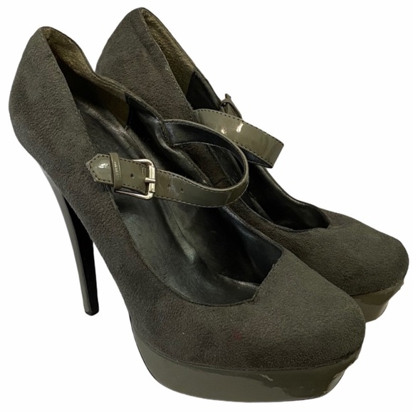 Delicious Gray Suede Platform Stiletto Heels 9 - Picture 1 of 16